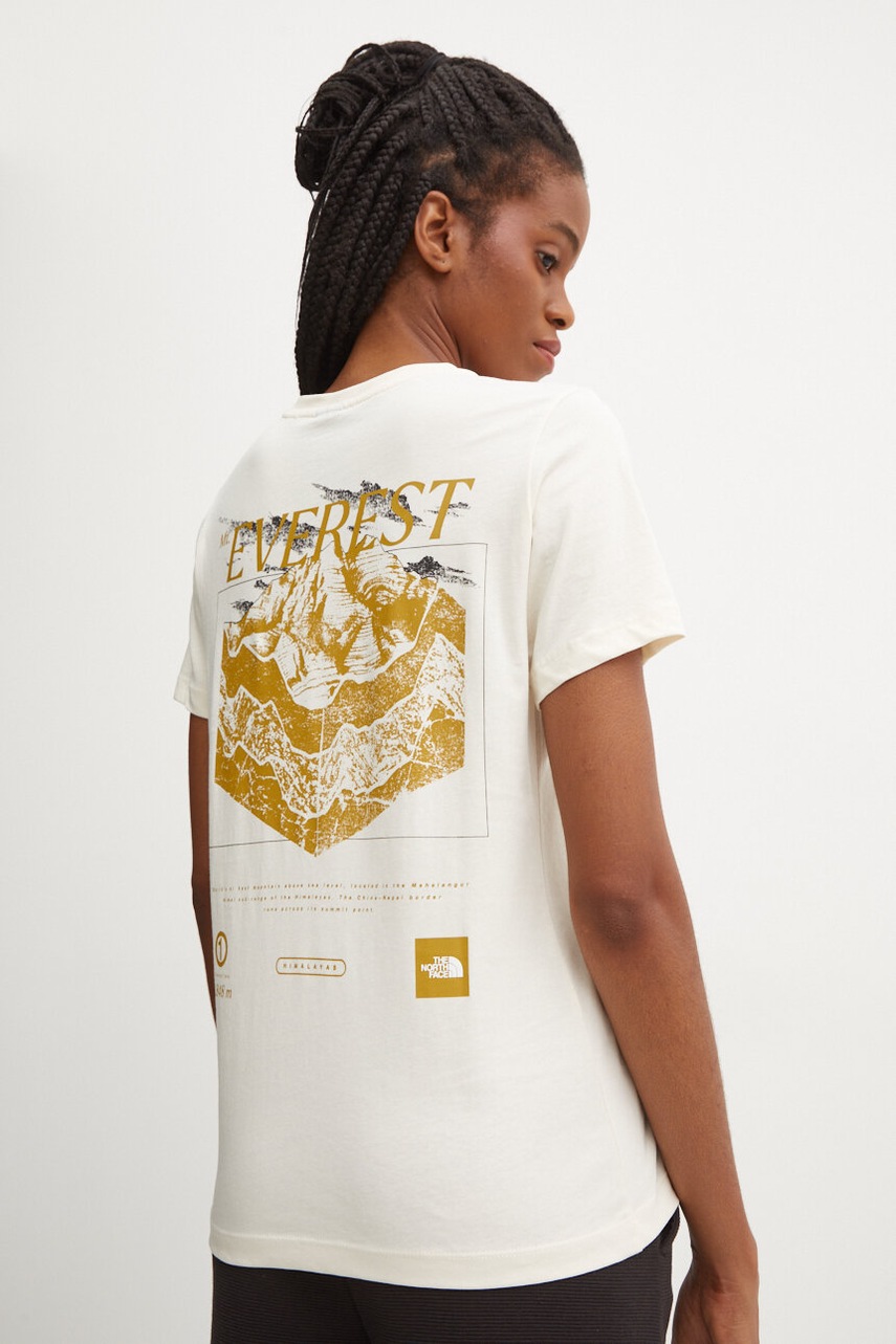 

Памучна тениска The North Face Tee Topographic в бежово NF0A89CMQLI1, Бежов