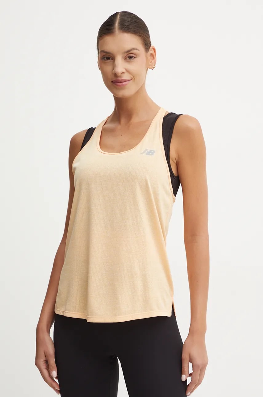 New Balance top de antrenament Athletics culoarea portocaliu, WT41250PRE New Balance top de antrenament Athletics culoarea portocaliu, WT41250PRE