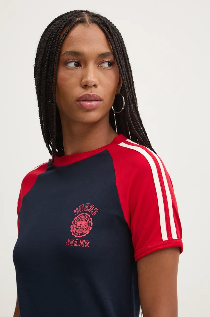 

Тениска Guess Jeans в тъмносиньо W4BI52 J1314, Тъмносин