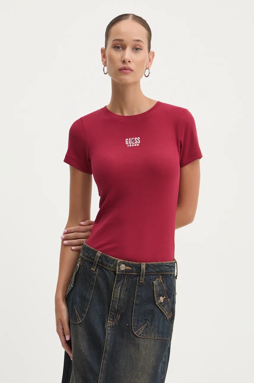 

Тениска Guess Jeans в червено W4BI58 KA0H1, Червен