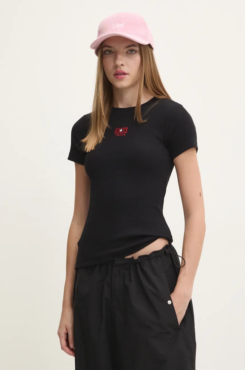

Тениска Guess Jeans в черно W4BI58 KA0H1, Черен