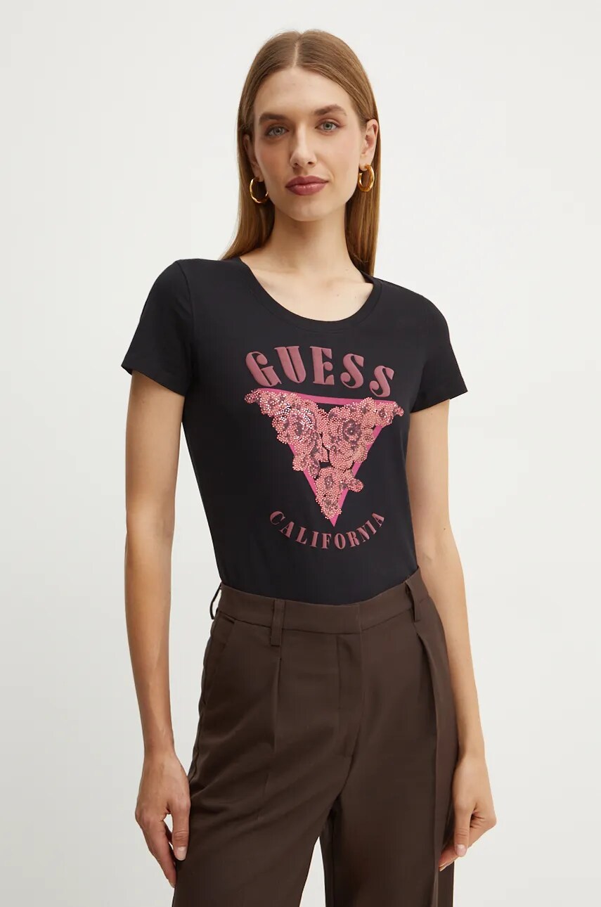 Levně Tričko Guess černá barva, W4BI19 J1314