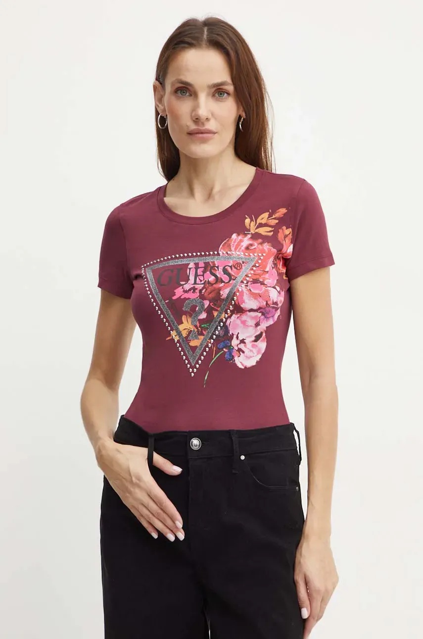 

Тениска Guess в бордо W4BI23 J1314