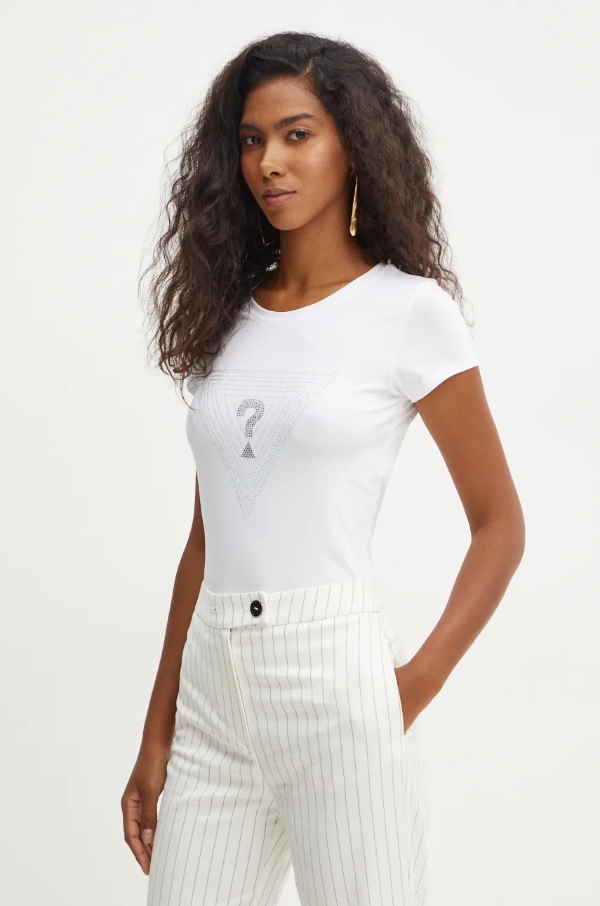 

Тениска Guess в бяло W4BI41 KA0Q1, Бял