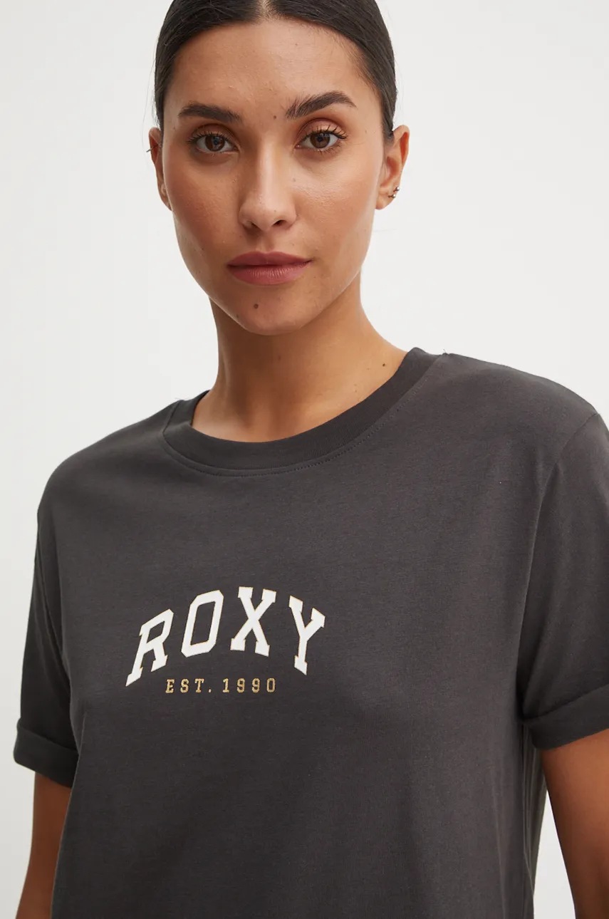 Бавовняна футболка Roxy Noon Ocean жіноча колір сірий ERJZT05793 