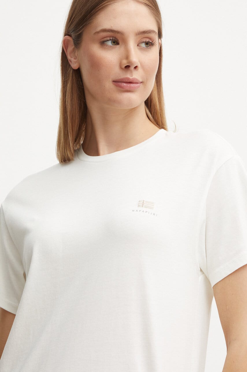 Napapijri tricou din bumbac S-Nina femei, culoarea alb, NP0A4H872061