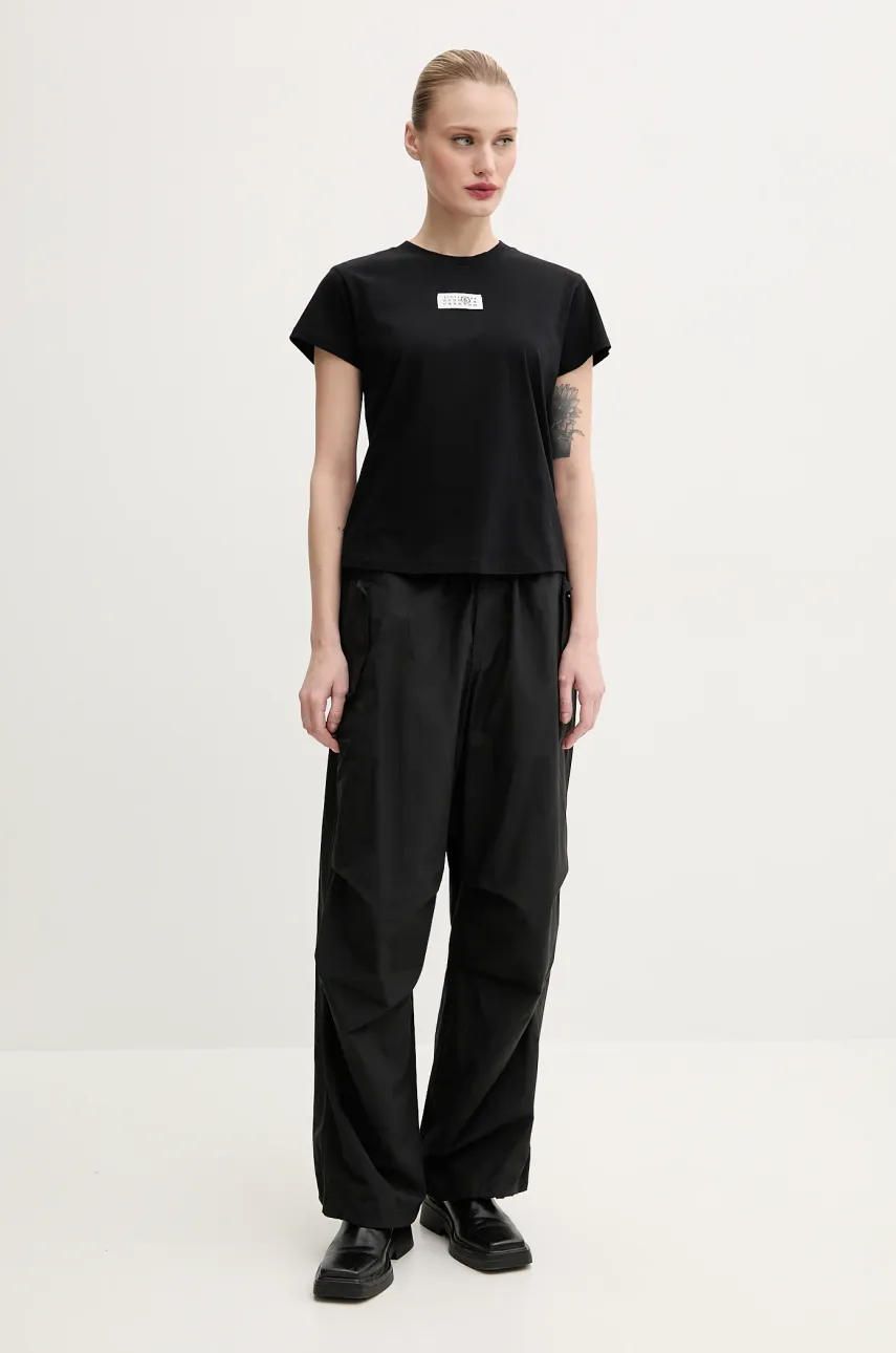 Хлопковая футболка MM6 Maison Margiela женская цвет чёрный S52GC0327.S24312 Хлопковая футболка MM6 Maison Margiela женская цвет чёрный S52GC0327.S24312