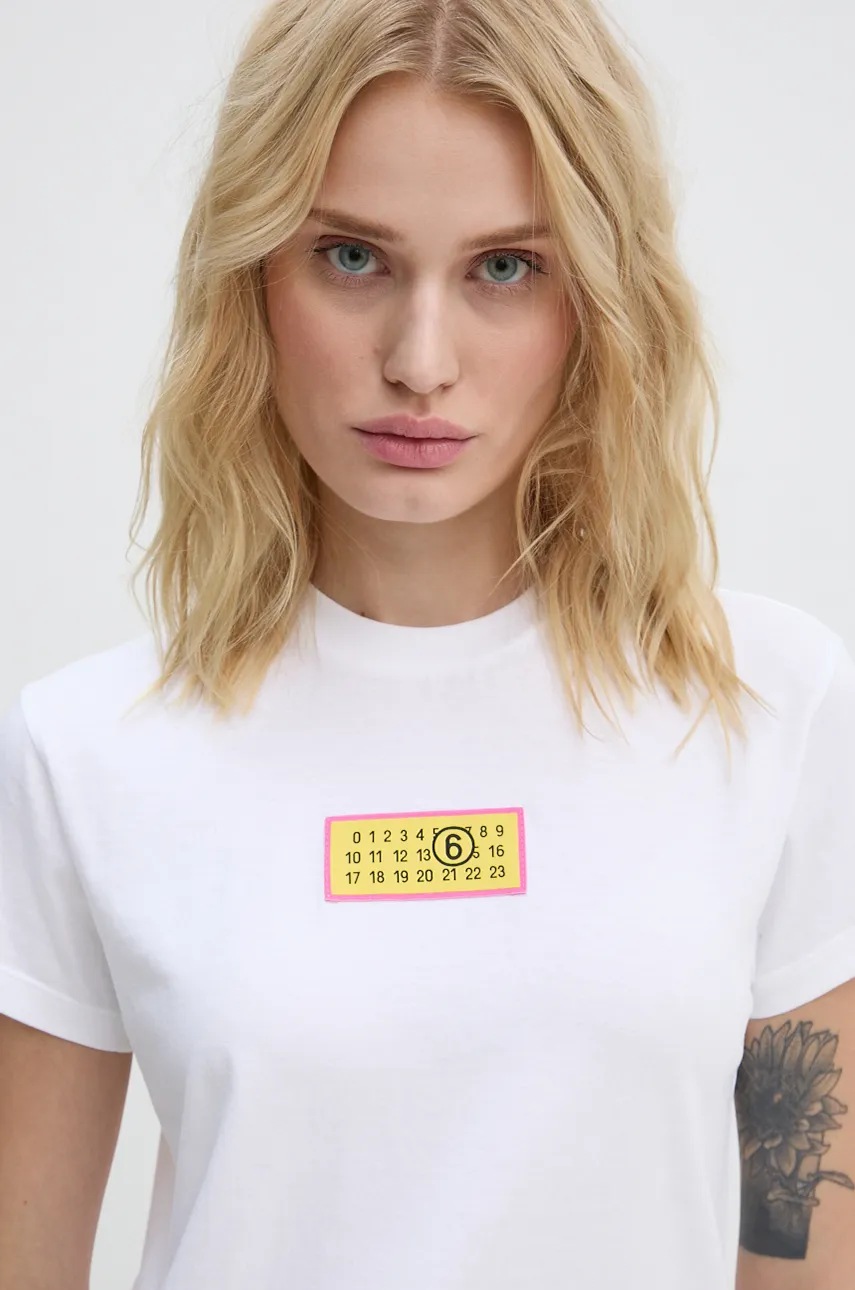Бавовняна футболка MM6 Maison Margiela жіноча колір білий S62GD0189.S23588 