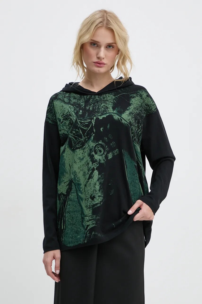 MM6 Maison Margiela longsleeve din bumbac culoarea negru, S62GD0190.S23588