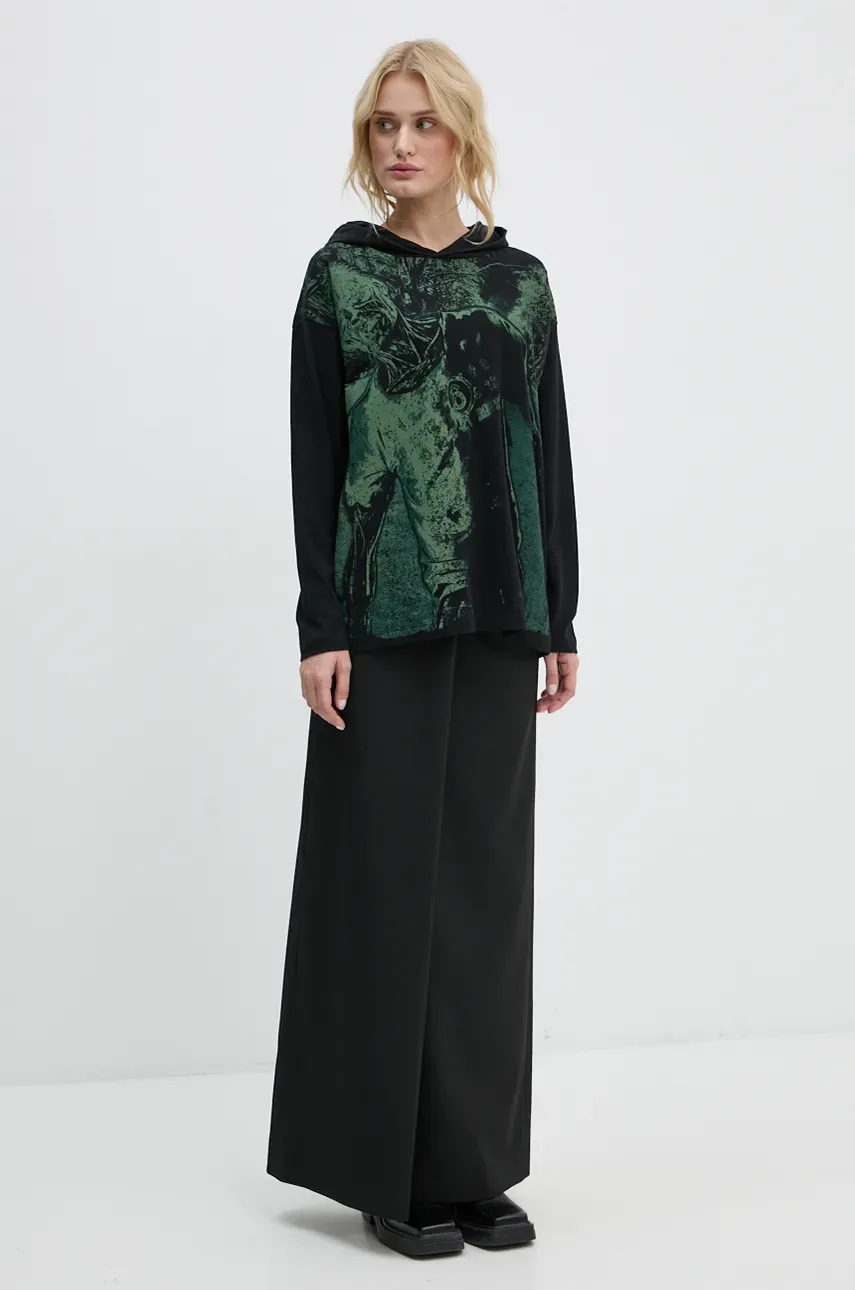 Хлопковый лонгслив MM6 Maison Margiela цвет чёрный S62GD0190.S23588 Хлопковый лонгслив MM6 Maison Margiela цвет чёрный S62GD0190.S23588