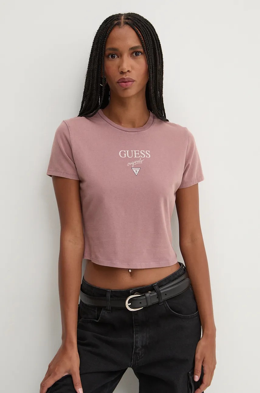 

Тениска Guess Originals в лилаво W4BI05 J1314, Виолетов