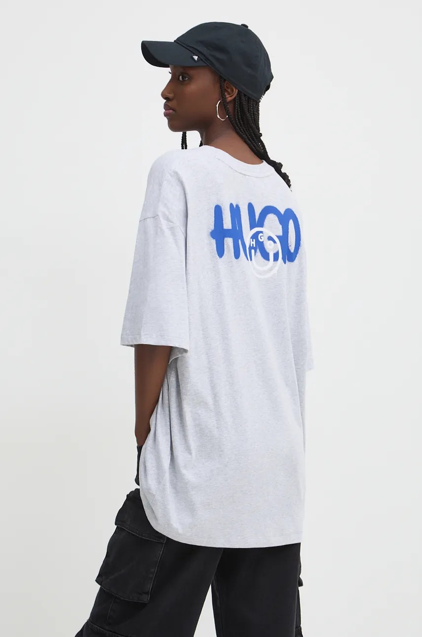 

Памучна тениска Hugo Blue в сиво 50524808, Сив