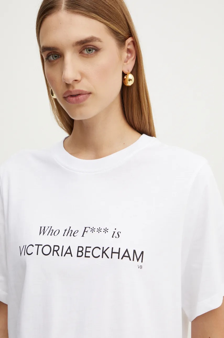 

Памучна тениска Victoria Beckham в бяло 1424JTS005949A, Бял