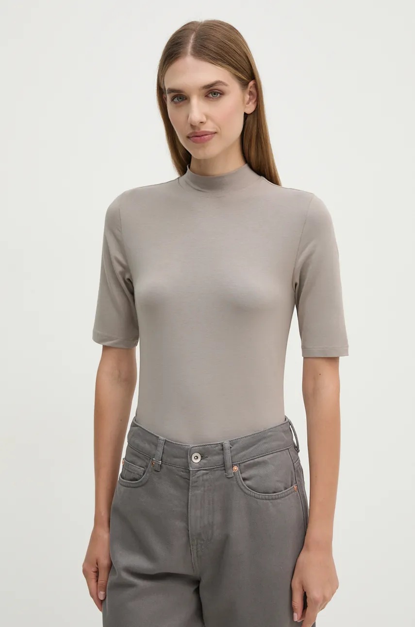

Тениска Calvin Klein в сиво с ниско поло K20K207744, Сив