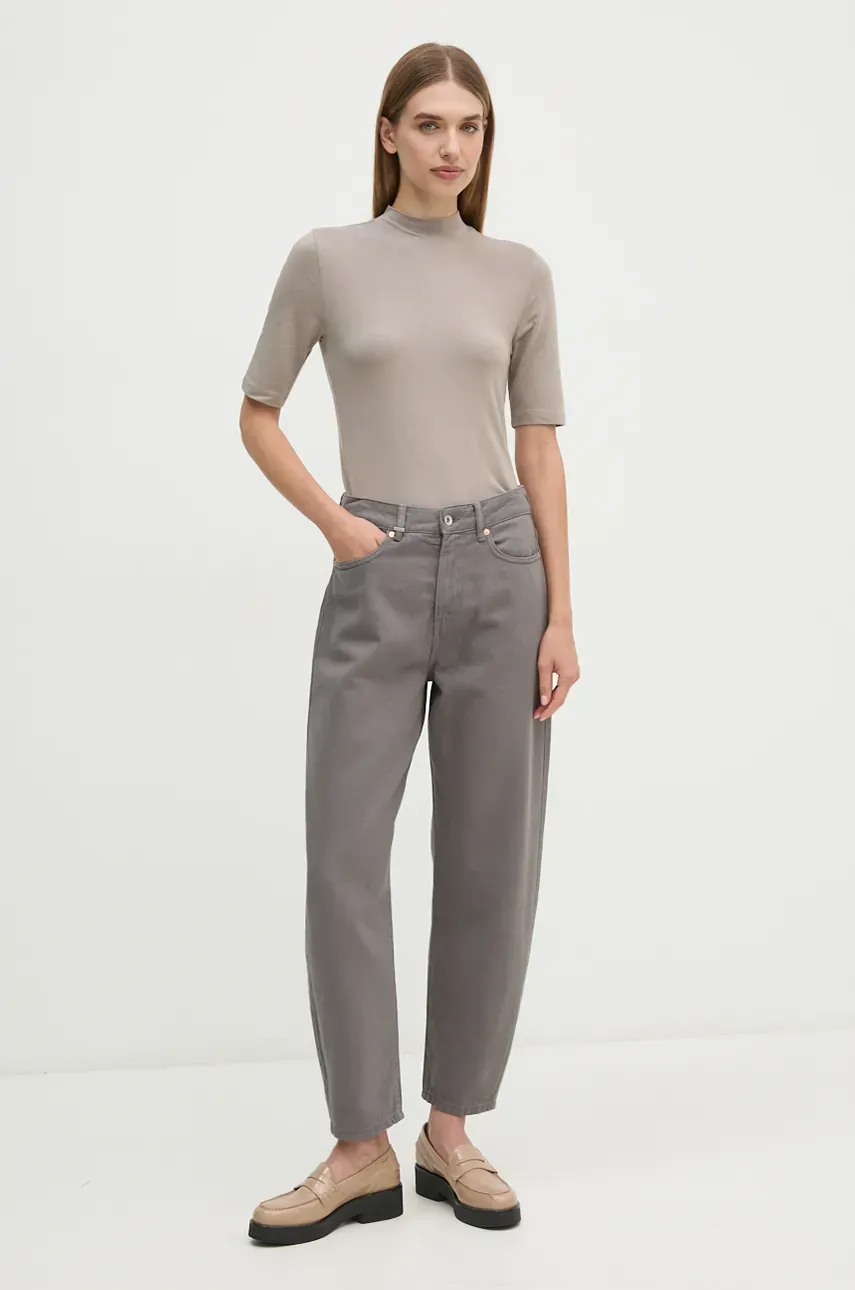 Футболка Calvin Klein женская цвет серый с полугольфом K20K207744 Футболка Calvin Klein женская цвет серый с полугольфом K20K207744