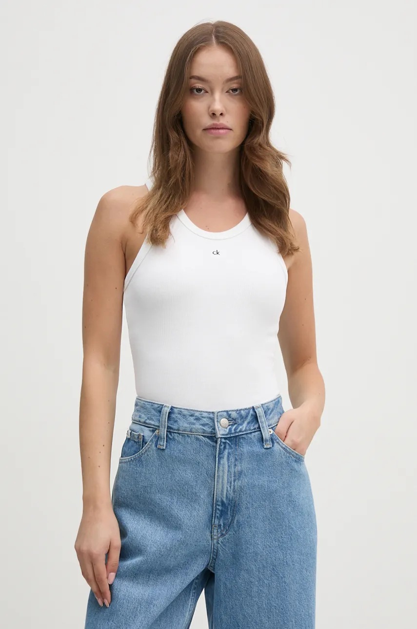 Levně Tričko Calvin Klein bílá barva, K20K208065