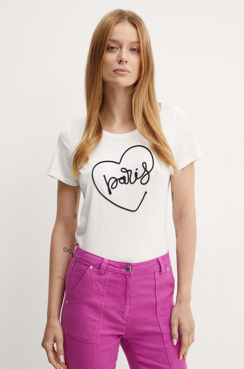 Morgan tricou DCORDE femei, culoarea alb, DCORDE