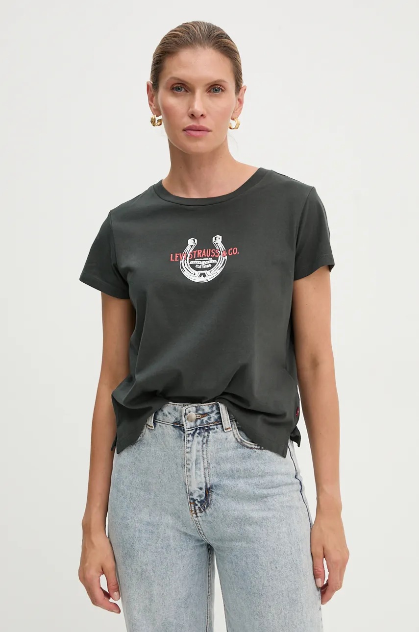 

Памучна тениска Levi's в черно A8804, Черен
