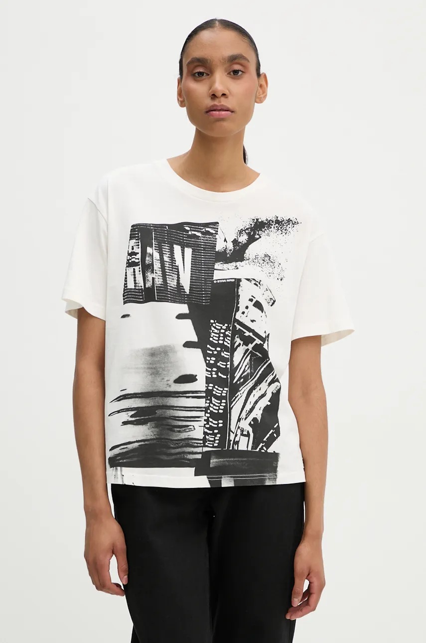 

Памучна тениска G-Star Raw в бежово D25164-336, Бежов