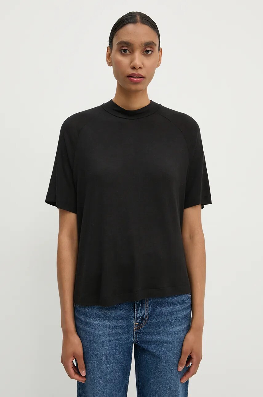 G-Star Raw tricou din lână culoarea negru, D25051-D703