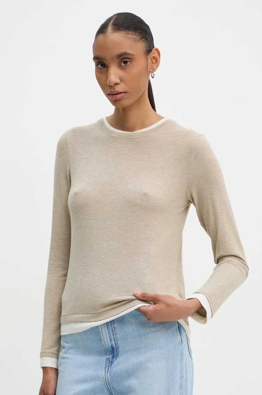 

Блуза с дълги ръкави с вълна G-Star Raw в бежово D25049-D703, Бежов