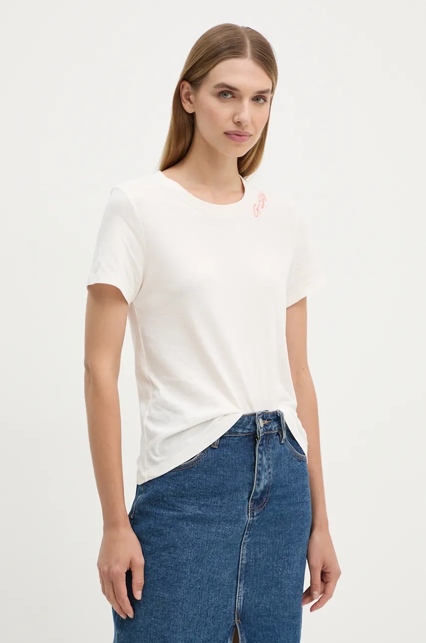 G-Star tricou din bumbac femei, culoarea bej, D25053-A870