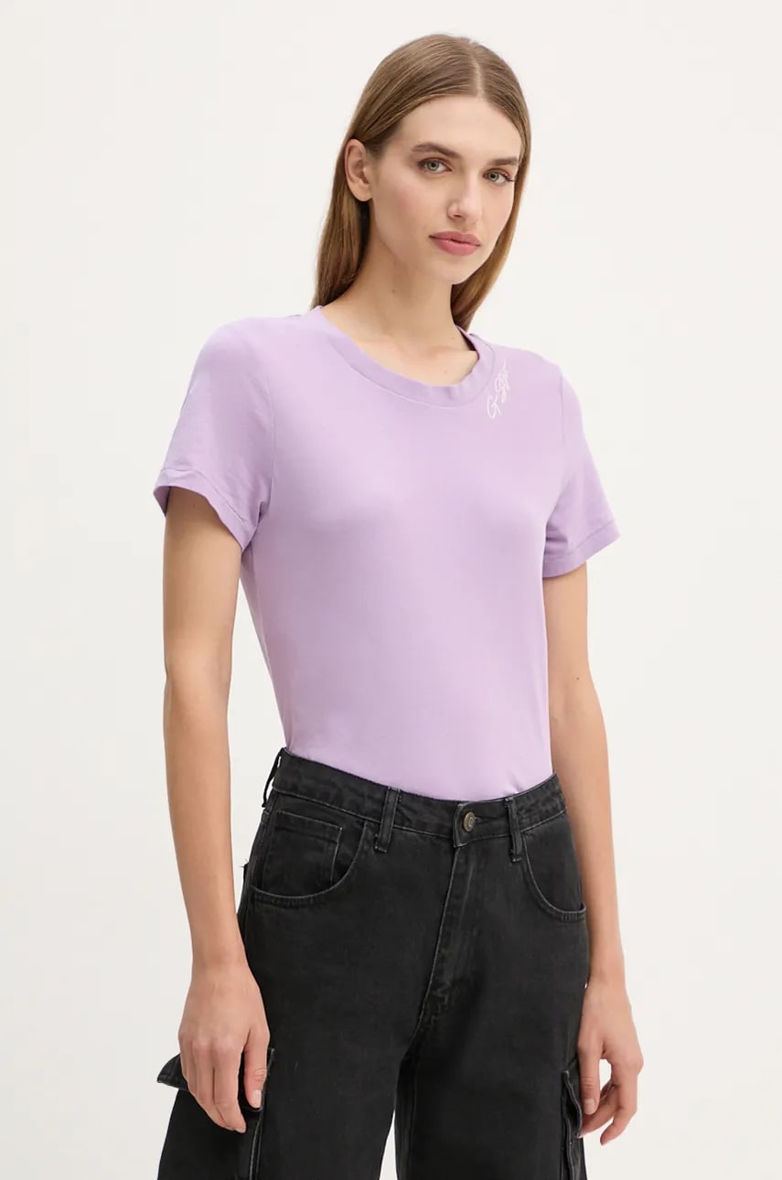 G-Star Raw tricou din bumbac femei, culoarea violet, D25053-A870