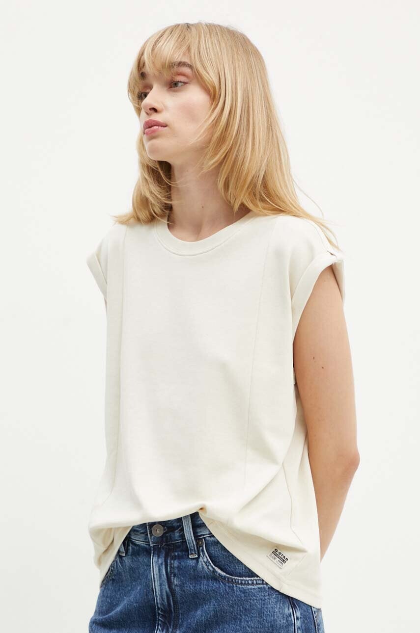 G-Star Raw tricou din bumbac femei, culoarea bej, D25032-C812