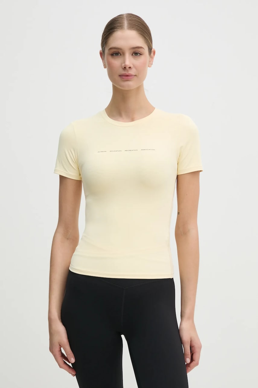 P.E Nation tricou Foundation femei, culoarea galben, 243T257
