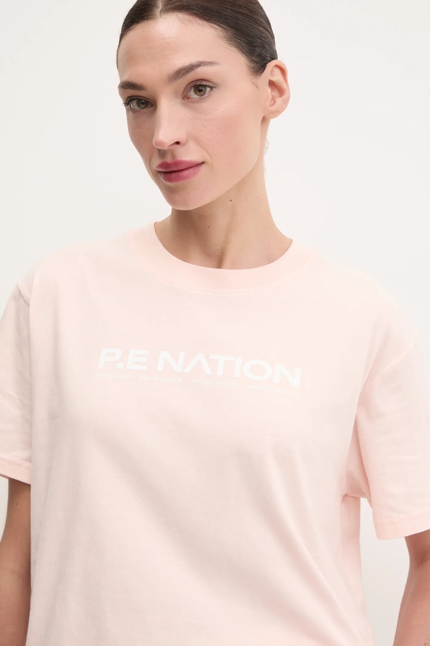 Βαμβακερό μπλουζάκι P.E Nation Aero SS Tee γυναικείο, χρώμα: ροζ, 243T329 φωτογραφία