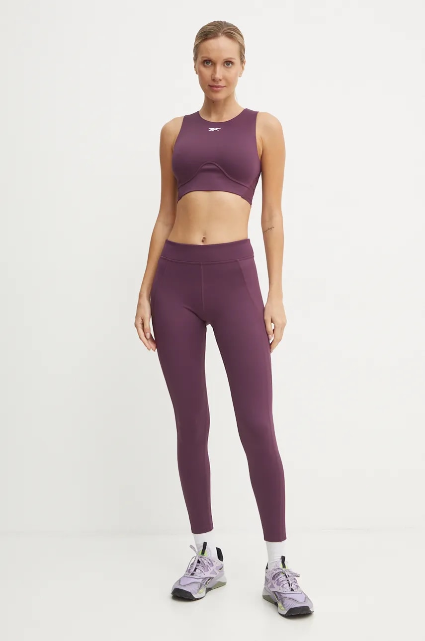 Топ для тренировок Reebok Contour Crop цвет бордовый 100206429 Топ для тренировок Reebok Contour Crop цвет бордовый 100206429
