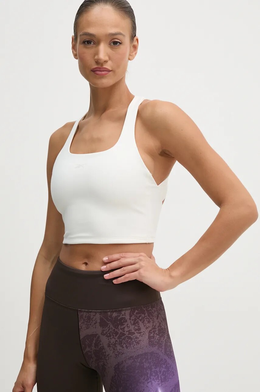 Reebok top de antrenament LUX Collection culoarea bej, 100205821
