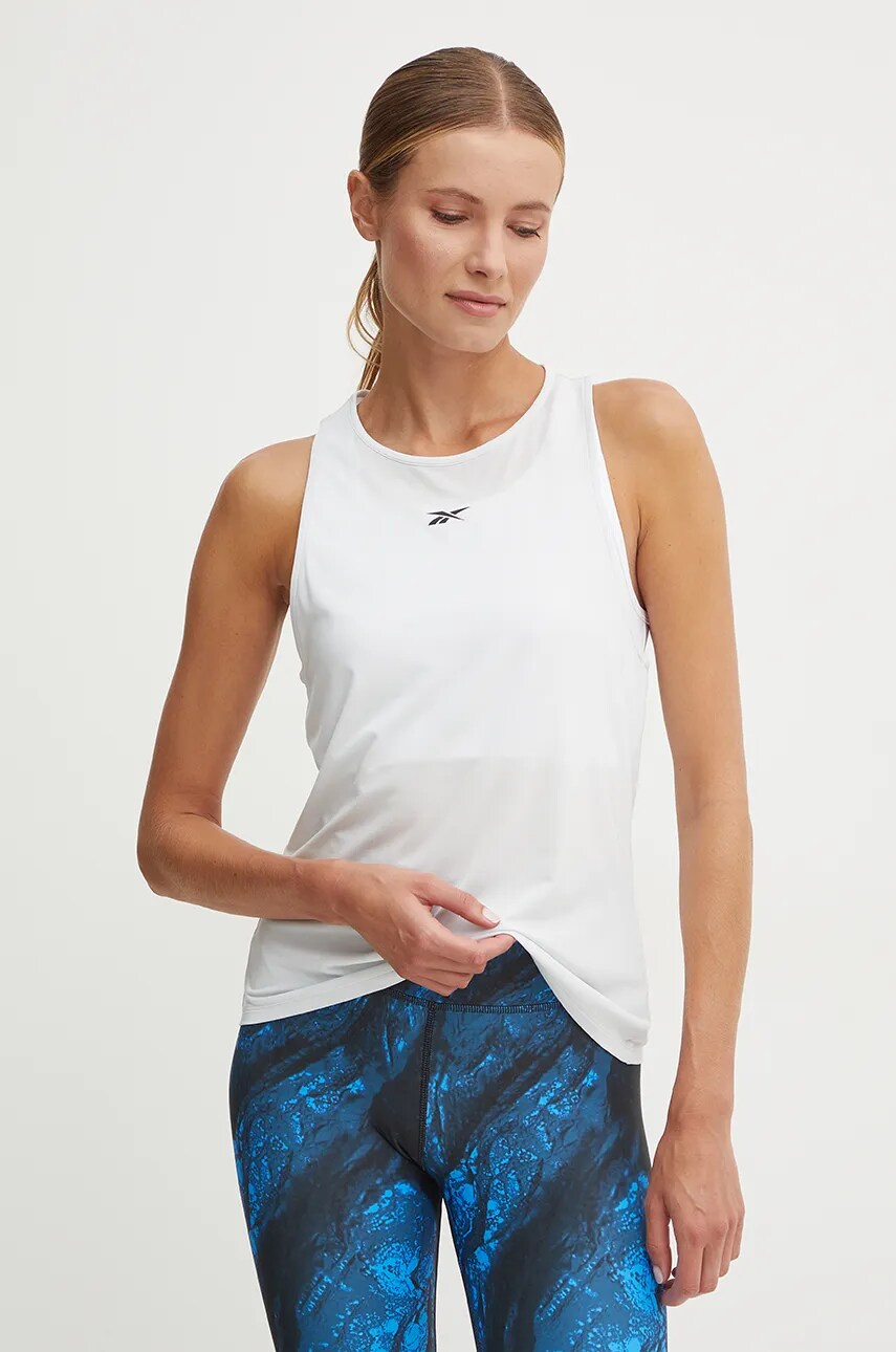 Reebok top de antrenament Chill Athletic culoarea alb, 100205694
