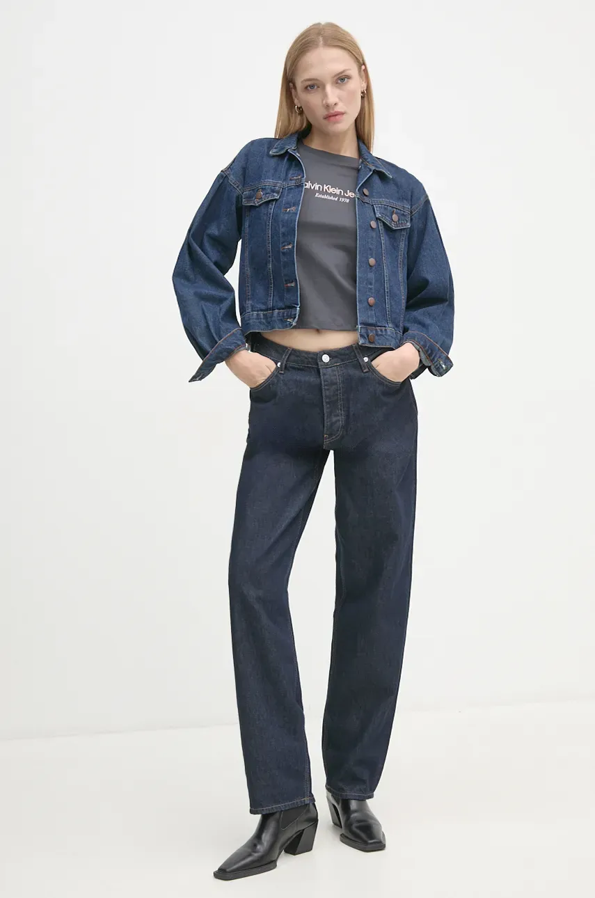 Хлопковая футболка Calvin Klein Jeans женская цвет серый J20J224914 Хлопковая футболка Calvin Klein Jeans женская цвет серый J20J224914
