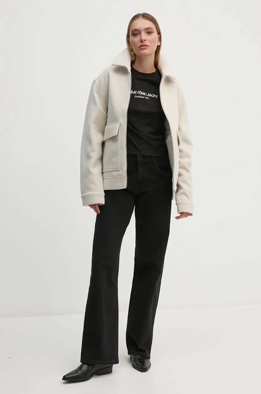 Хлопковая футболка Calvin Klein Jeans женская цвет чёрный J20J224914 Хлопковая футболка Calvin Klein Jeans женская цвет чёрный J20J224914