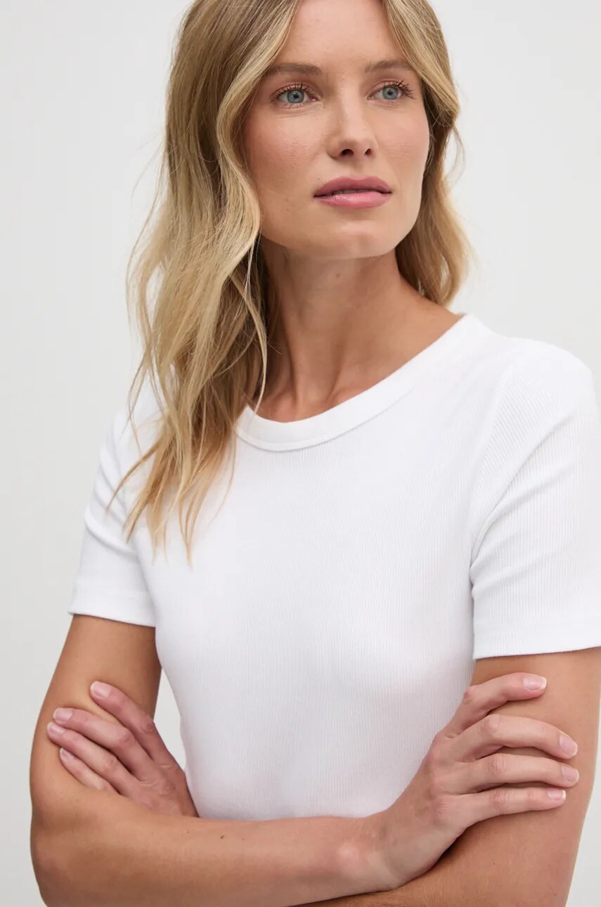 

Тениска Calvin Klein Jeans в бяло J20J224458, Бежов