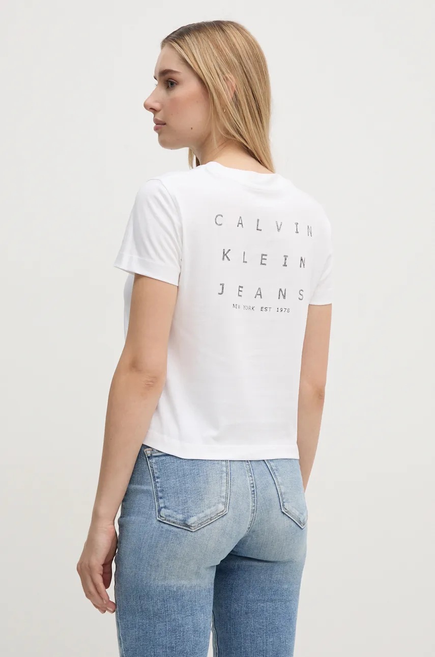 

Тениска Calvin Klein Jeans в бяло J20J225391, Бял
