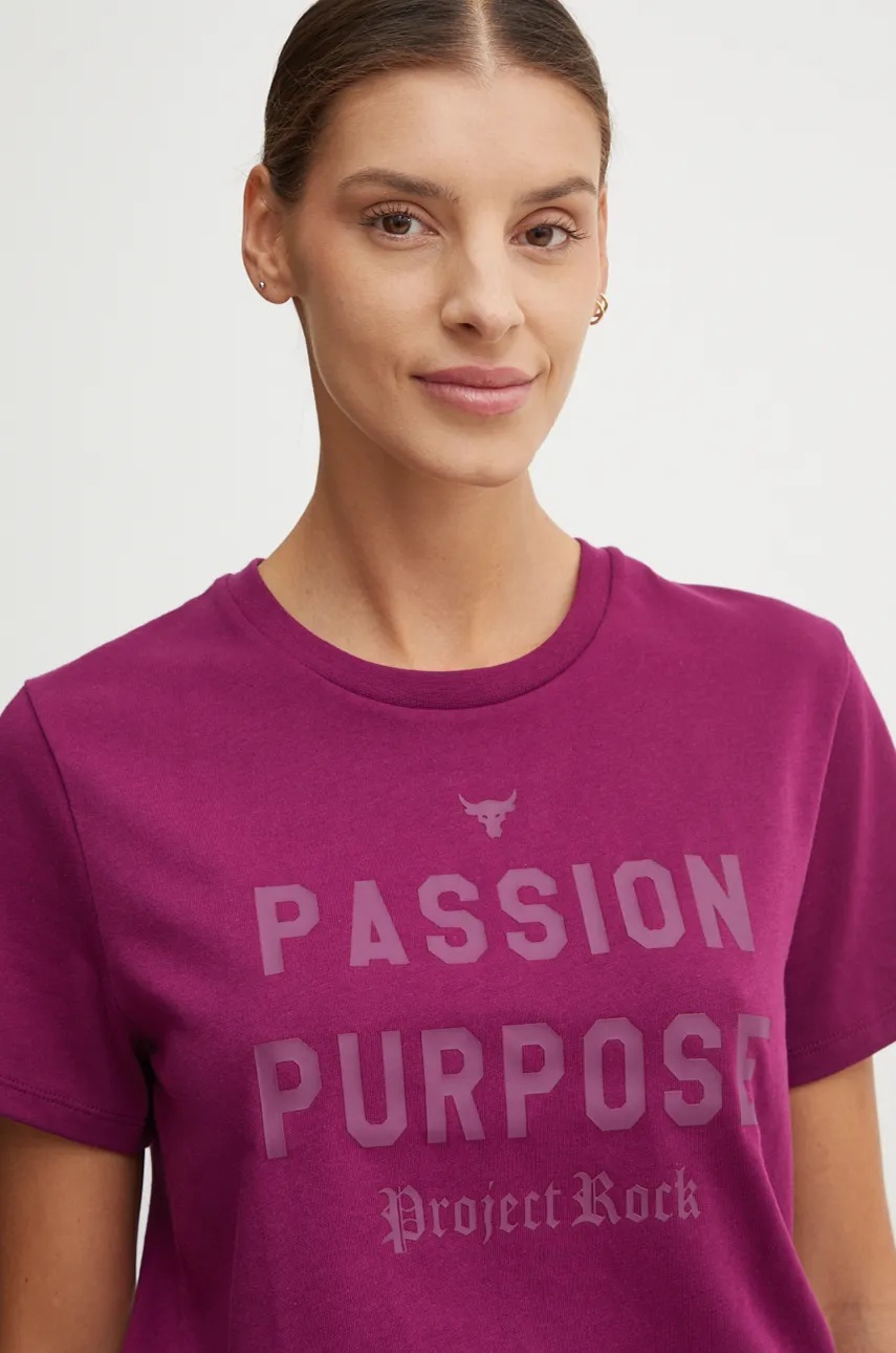 Μπλουζάκι προπόνησης Under Armour Project Rock χρώμα: μοβ, 1387500 φωτογραφία