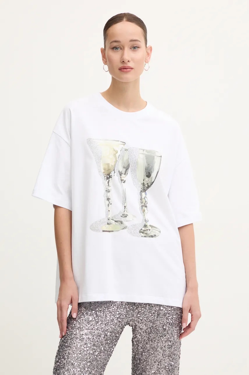 

Памучна тениска MSGM в бяло 3742MDM94.247798, Бял