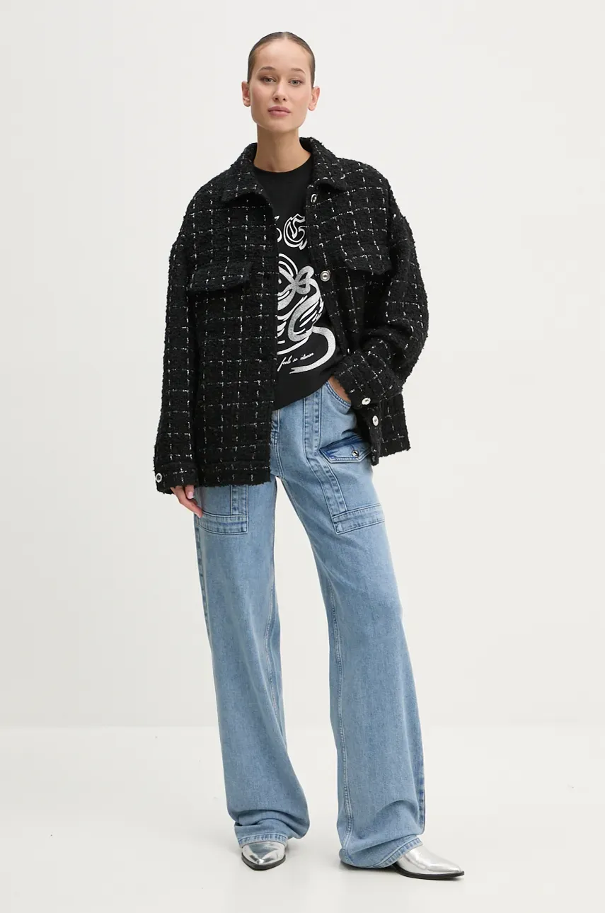 Хлопковая футболка MSGM женская цвет чёрный 3742MDM109.247798 Хлопковая футболка MSGM женская цвет чёрный 3742MDM109.247798
