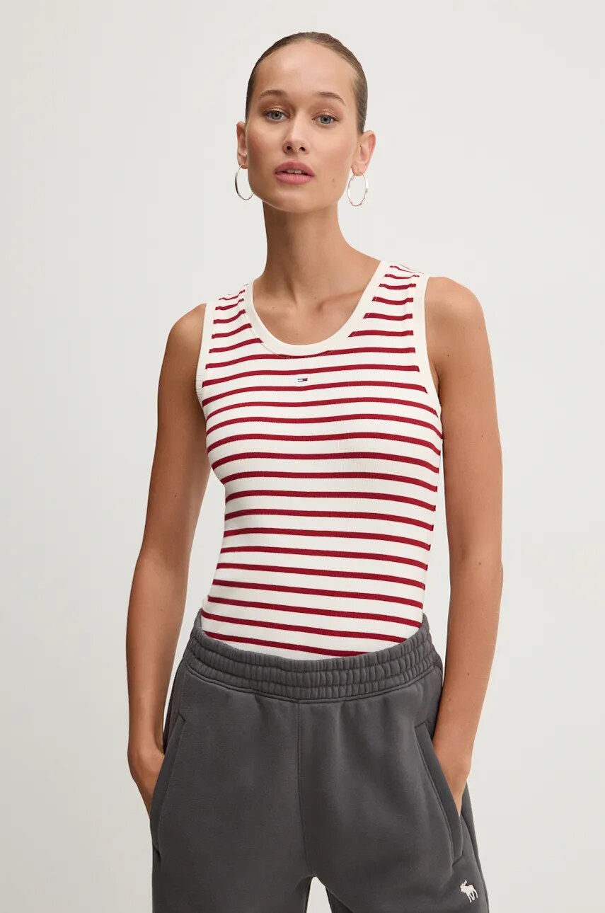 

Топ Tommy Jeans дамски в бордо DW0DW19816