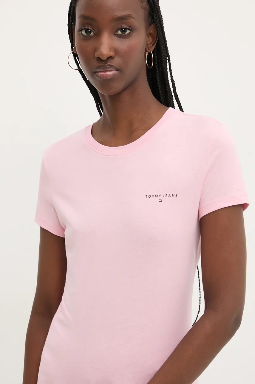 

Памучна тениска Tommy Jeans в розово DW0DW18785, Розов