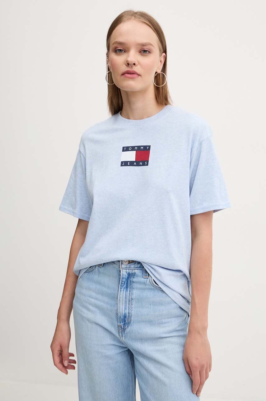 

Памучна тениска Tommy Jeans в синьо DW0DW18796, Син