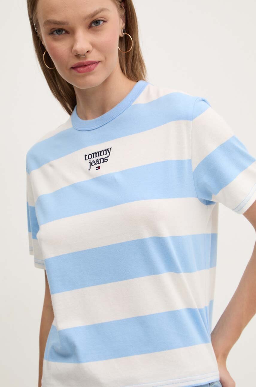 

Памучна тениска Tommy Jeans в синьо DW0DW18799, Син