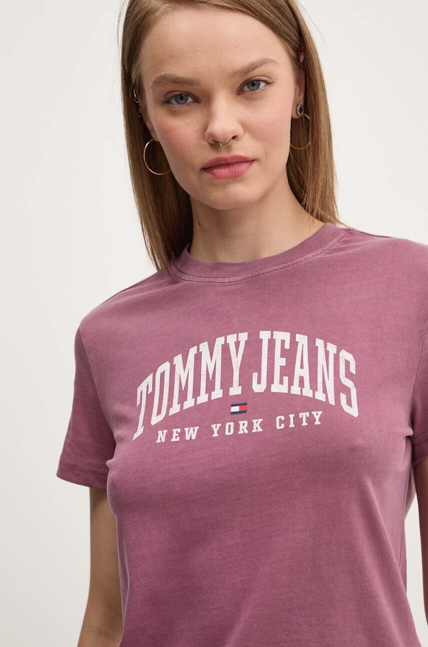 

Памучна тениска Tommy Jeans в розово DW0DW19826, Розов
