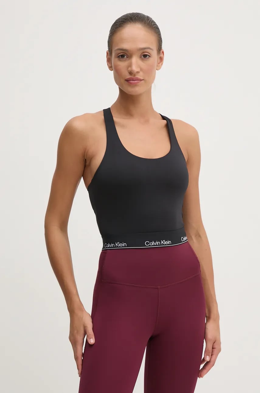 Levně Tréninkový top Calvin Klein Performance černá barva, 00GWF4K195