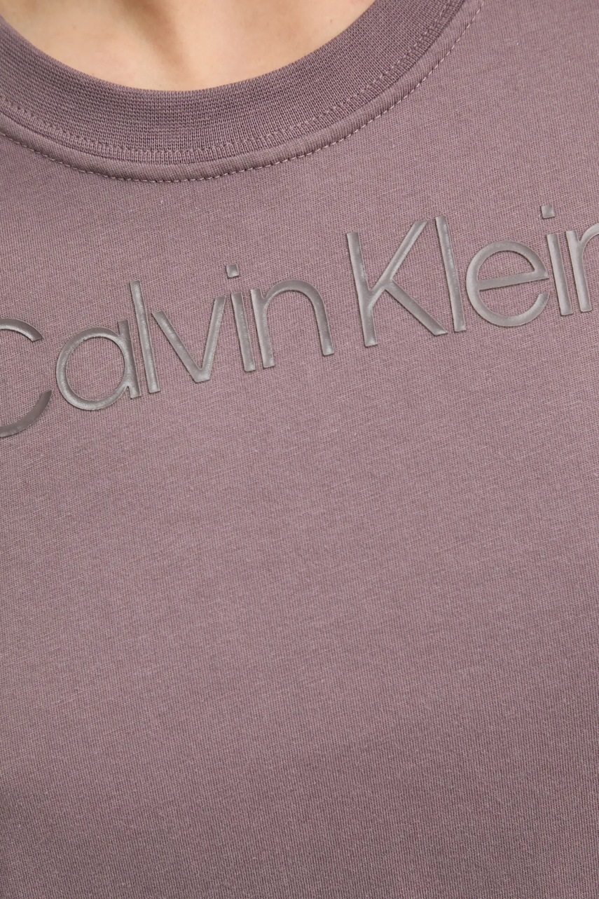 Βαμβακερό μπλουζάκι Calvin Klein Performance γυναικείο, χρώμα: μοβ, 00GWF4K113 φωτογραφία