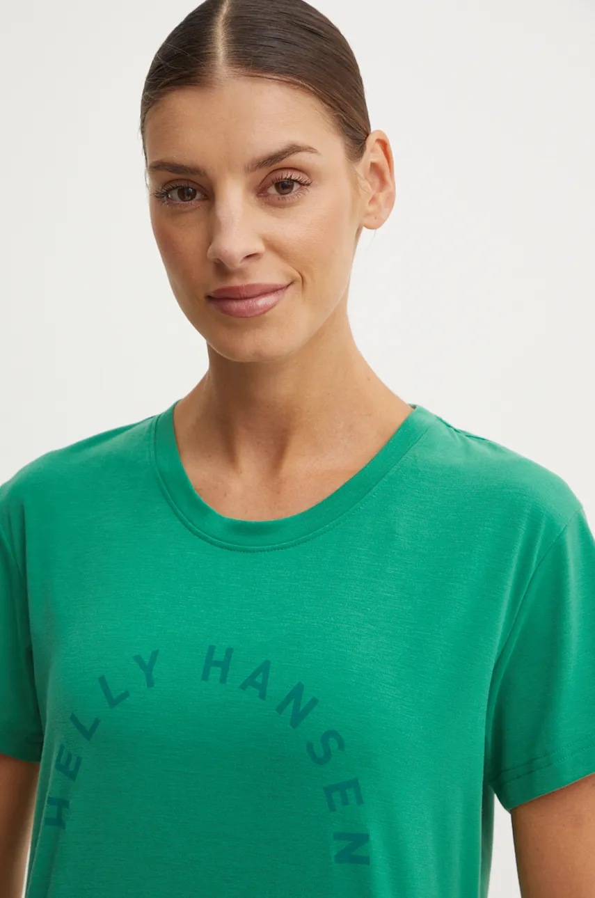 Μπλουζάκι Helly Hansen SKOG χρώμα: πράσινο, 63083 φωτογραφία