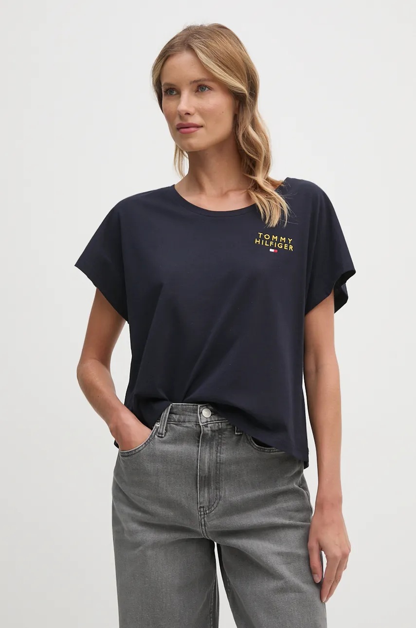 

Памучна тениска Tommy Hilfiger в тъмносиньо UW0UW05570, Тъмносин
