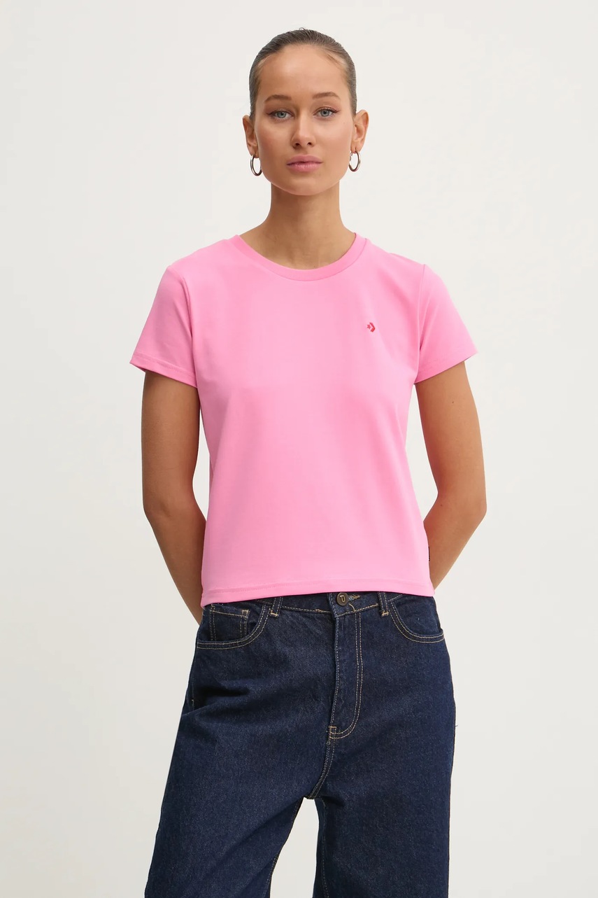Converse tricou femei, culoarea roz, 10027252-A05